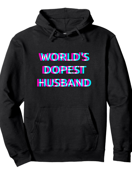 Worlds Dopest Husband Weed Dad Cannabis 420 Father Marijuana Pullover Hoodie Weed Black 250gsm Cotton Long Sleeve Men Casual Hoodie
