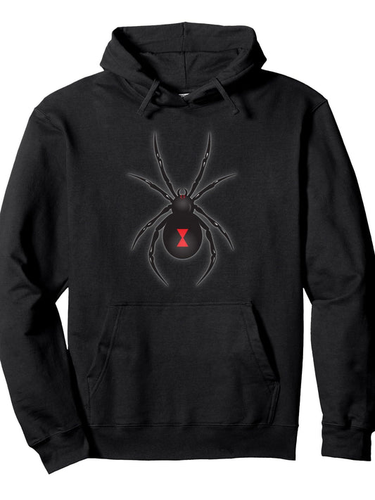 Black Widow Spider Pullover Hoodie Spider Black 250gsm Cotton Long Sleeve Men Casual Hoodie